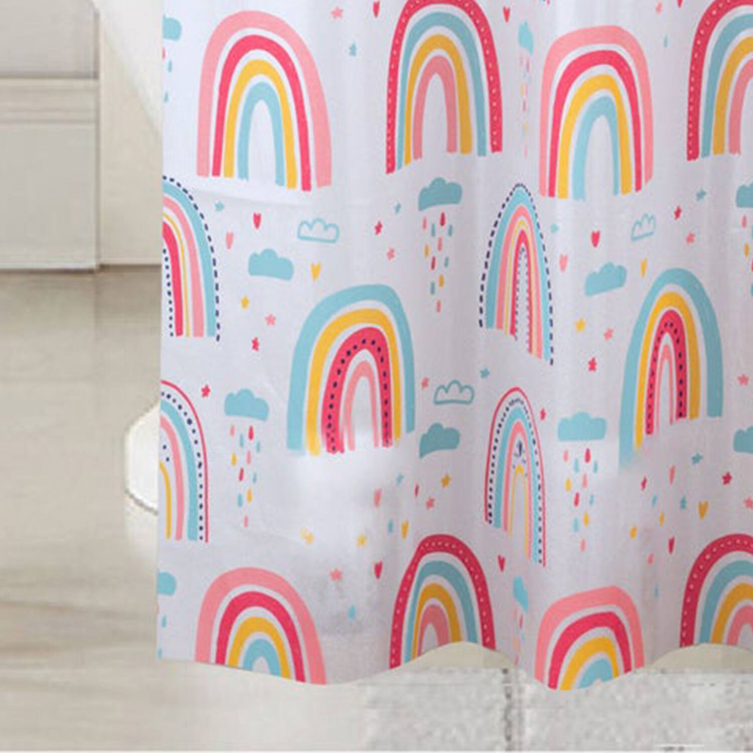 Alt View 2. RT Designers Collection - RT Designers Collection 90GSM Peva Glit Printed Rainbow Shower Curtain 70" x 72" Muticolor - Multicolor.
