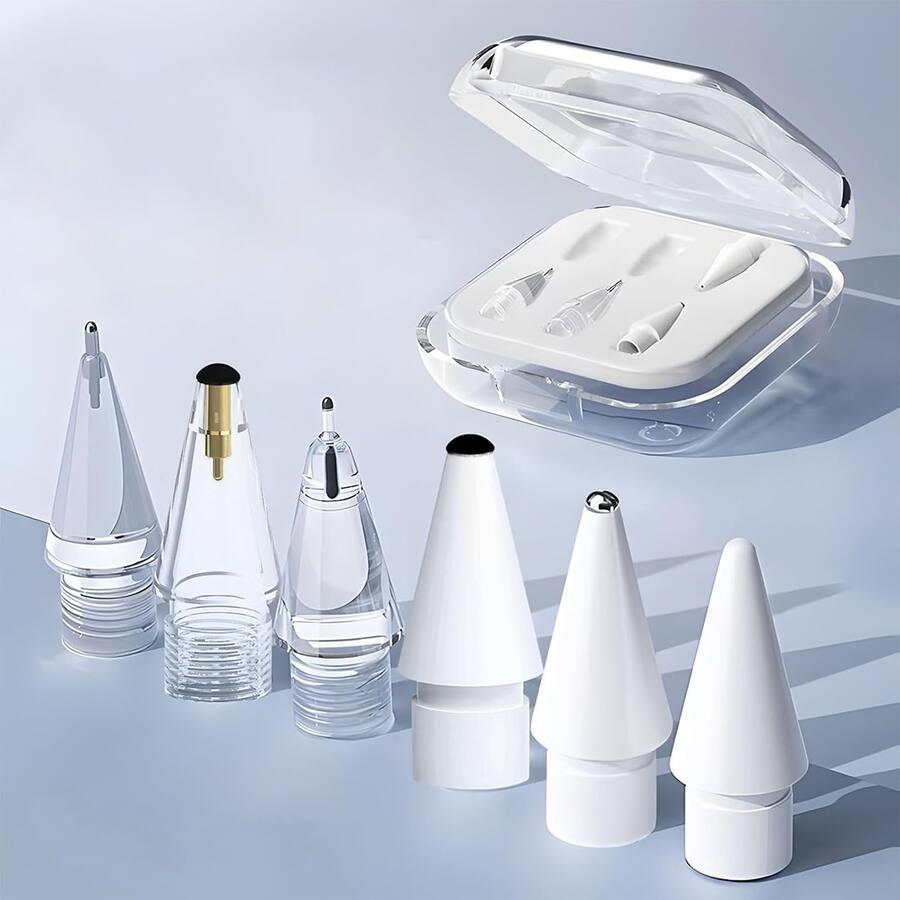 RTMB Six Pack of Upgraded Flocking Apple Pencil Tips with Case Mute ...