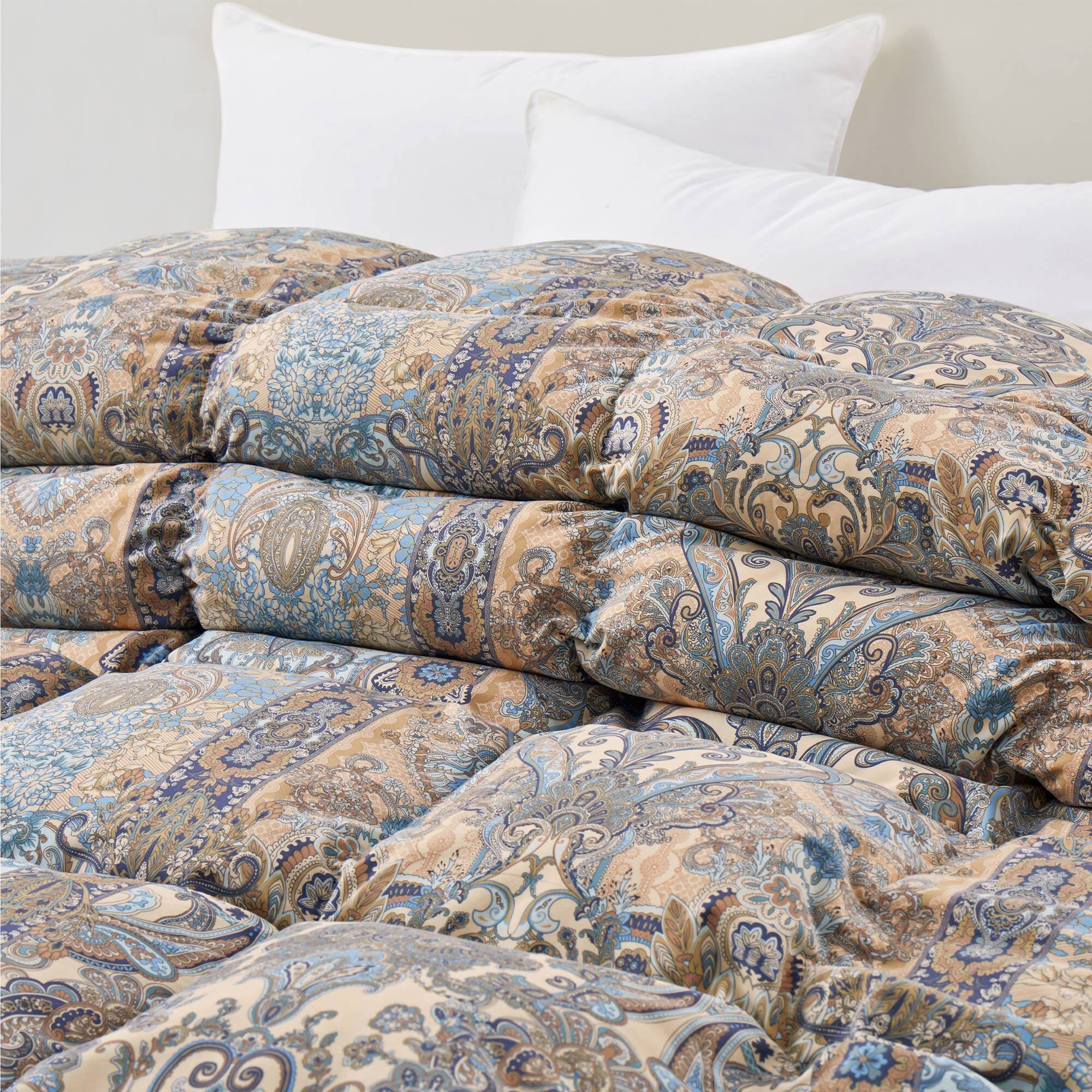 Alt View 1. Peace Nest - Peace Nest All Season Paisley Floral Goose Feather Fiber Comforter Duvet Vintage Style, Baroque Floral, King - Baroque Floral.