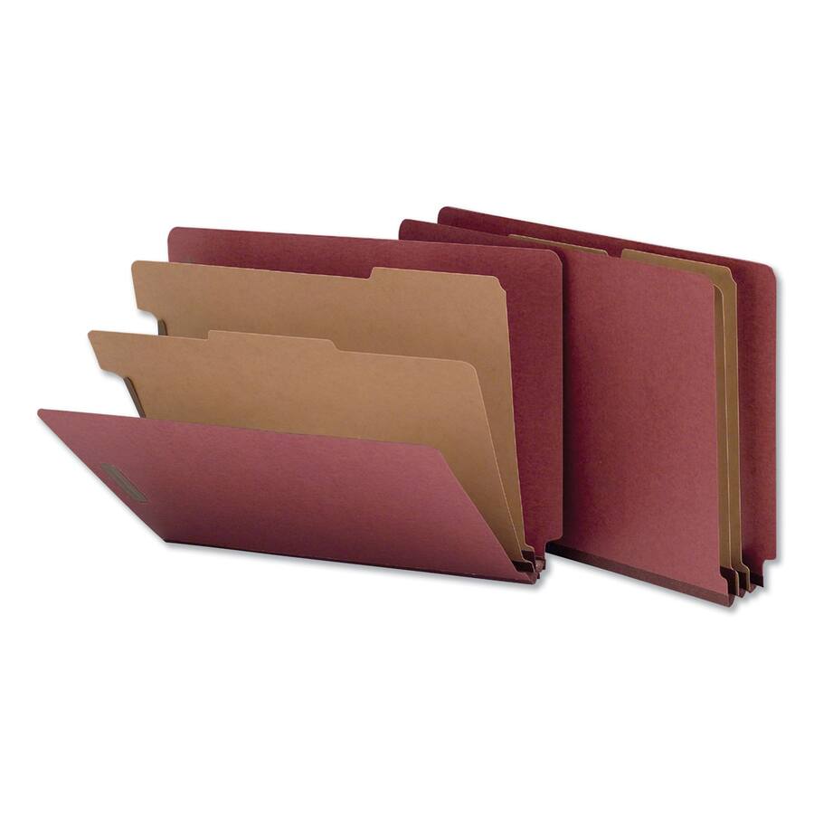 Red Expanded Folder Universal Red Pressboard End Tab Classification Folders, 2