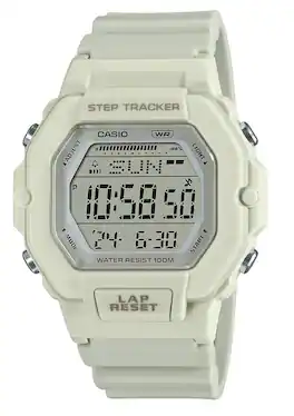 Casio - Standard Digital Resin Strap Quartz LWS-2200H-8AV 100M Unisex Watch - White, Beige