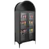 VEVOR - Arched Display Cabinet with Glass Doors, 70 in Tall Curio Cabinet, 4-Tier Display Case - Black