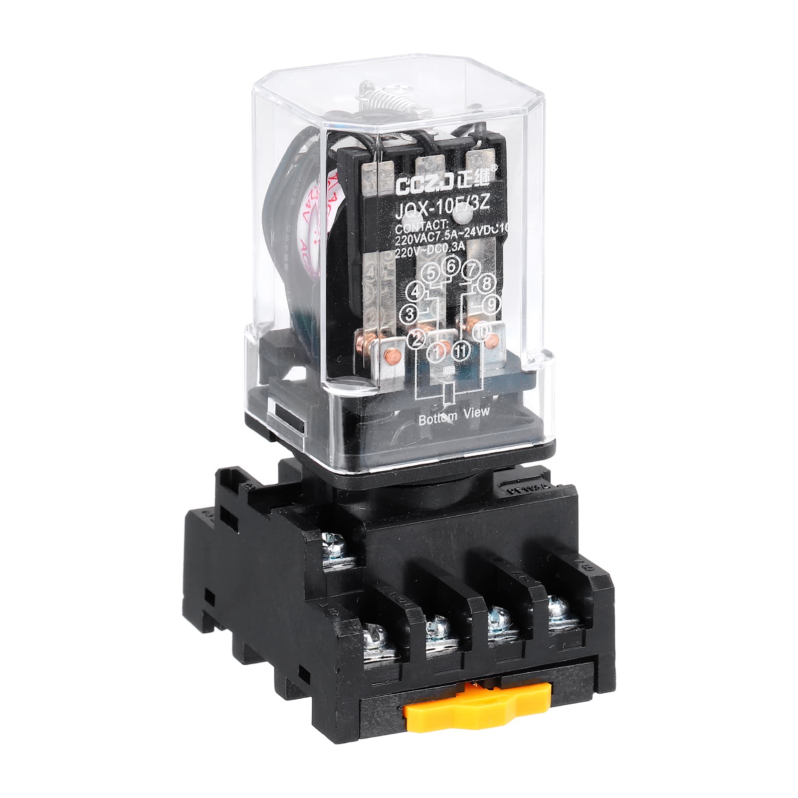 Unique Bargains - DPDT Electromagnetic Power Relay, AC 24V Coil 10A, 11 Pin MK2P-I Small Relay with Socket Base, 3NO/3NC JQX-10F/3Z - Black price history on PriceWatchPro