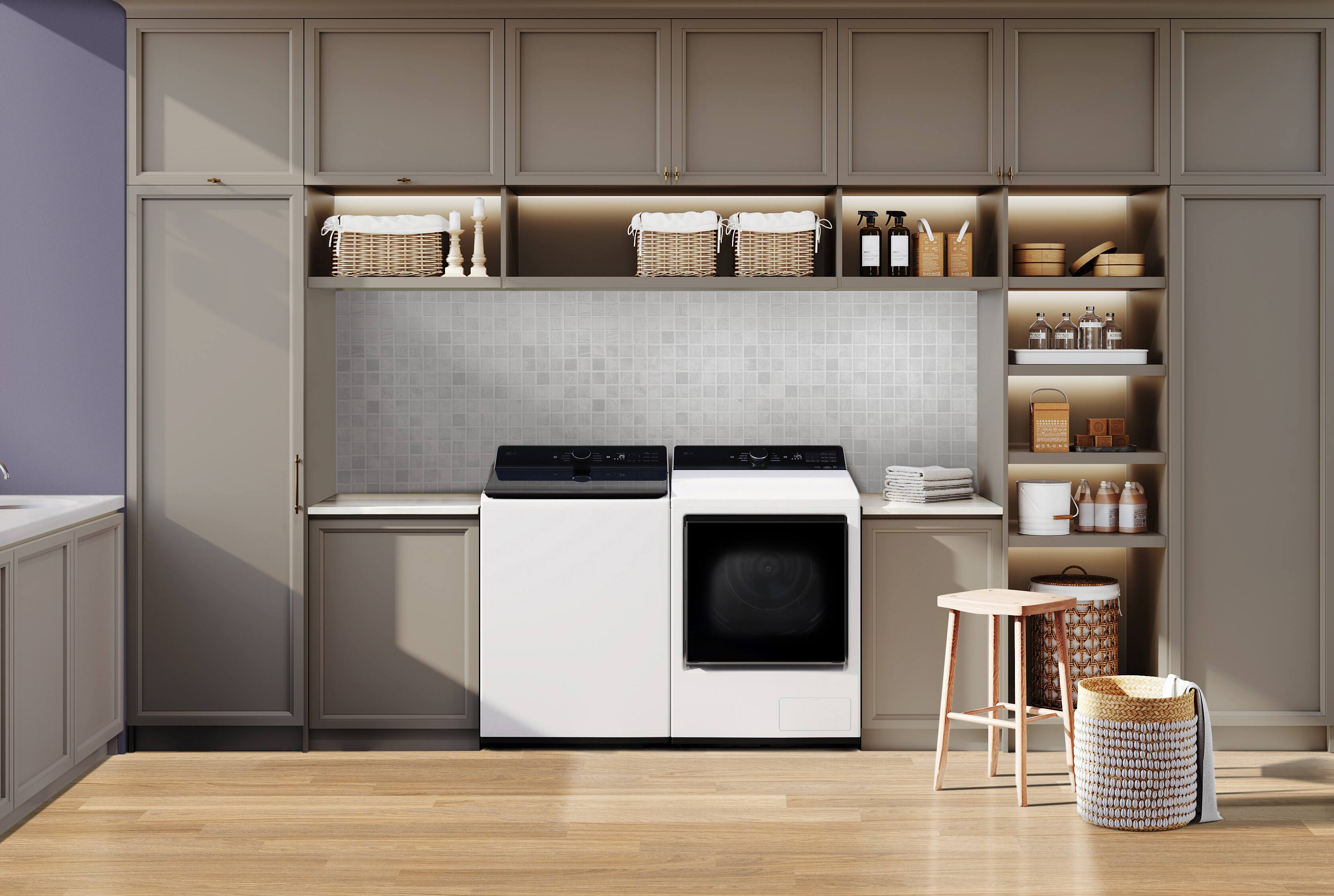 Alt View 20. LG - 7.3 Cu. Ft. Smart Ventless Electric Dryer with Heat Pump and AI Sensing - Alpine White.