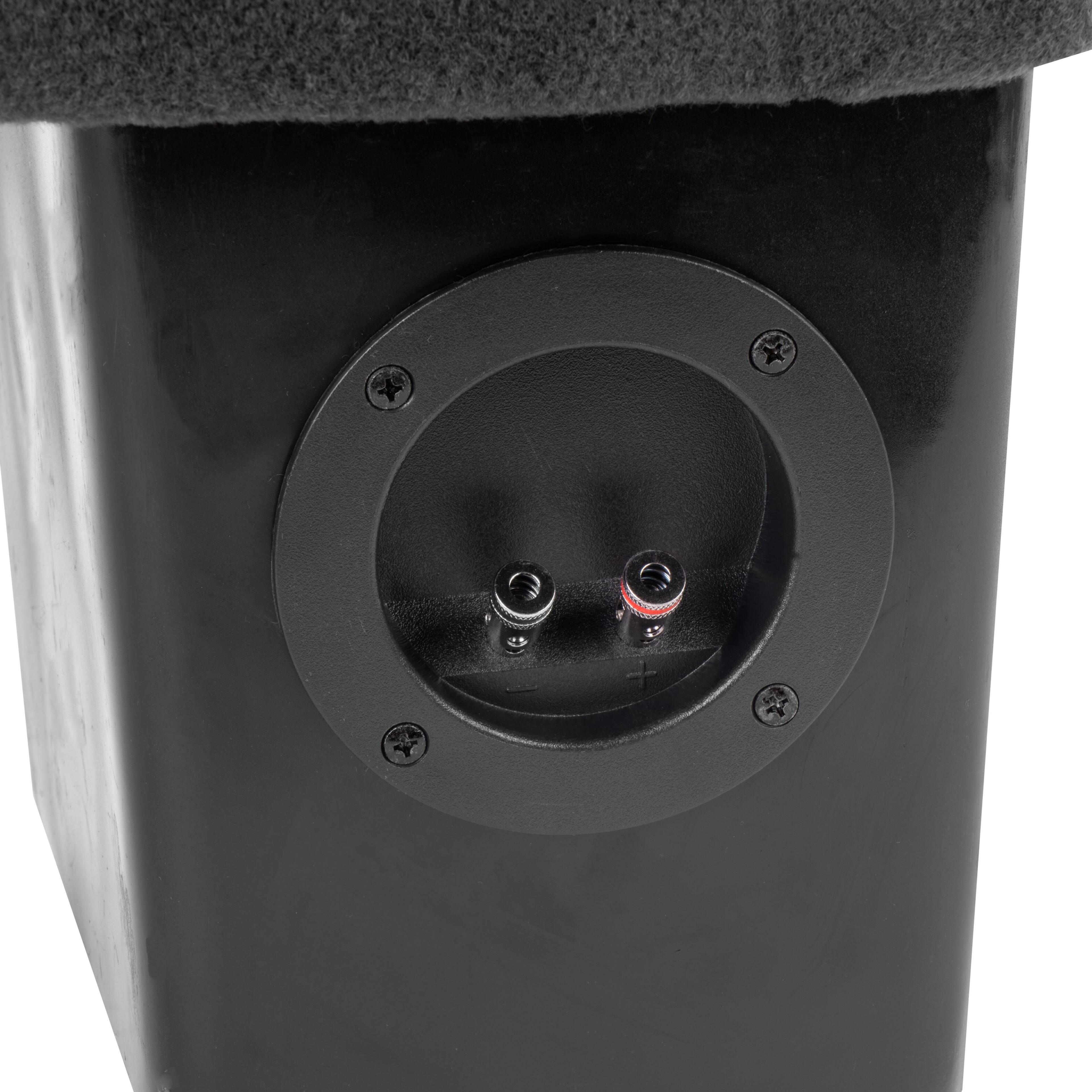 Left. NVX - UBE-GM-VETC6 BOOST Box Custom Fit 10in Empty Sealed Subwoofer Enclosure for select 2006-2013 Chevrolet Corvette.