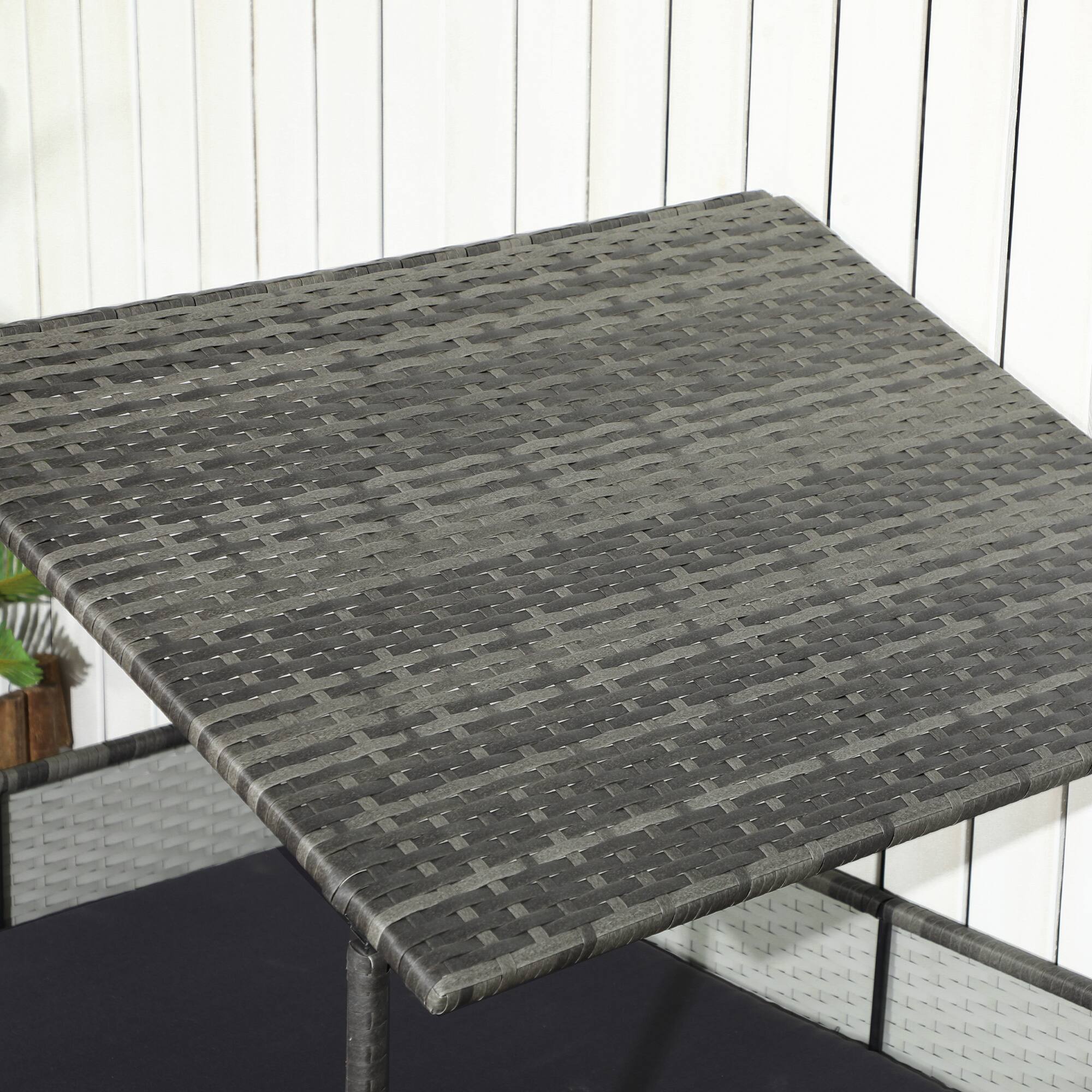 Alt View 8. Pawhut - Dog Bed with Canopy, Rattan Dog Bed with Soft Cushion Removable Cover for Medium and Large Dogs - Dark Gray.
