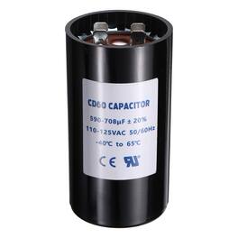 Unique Bargains - CD60 Capacitor 590-708 Mfd, 110-125 VAC Run Motor Start Capacitor 50/60Hz for Fan/Well Pump