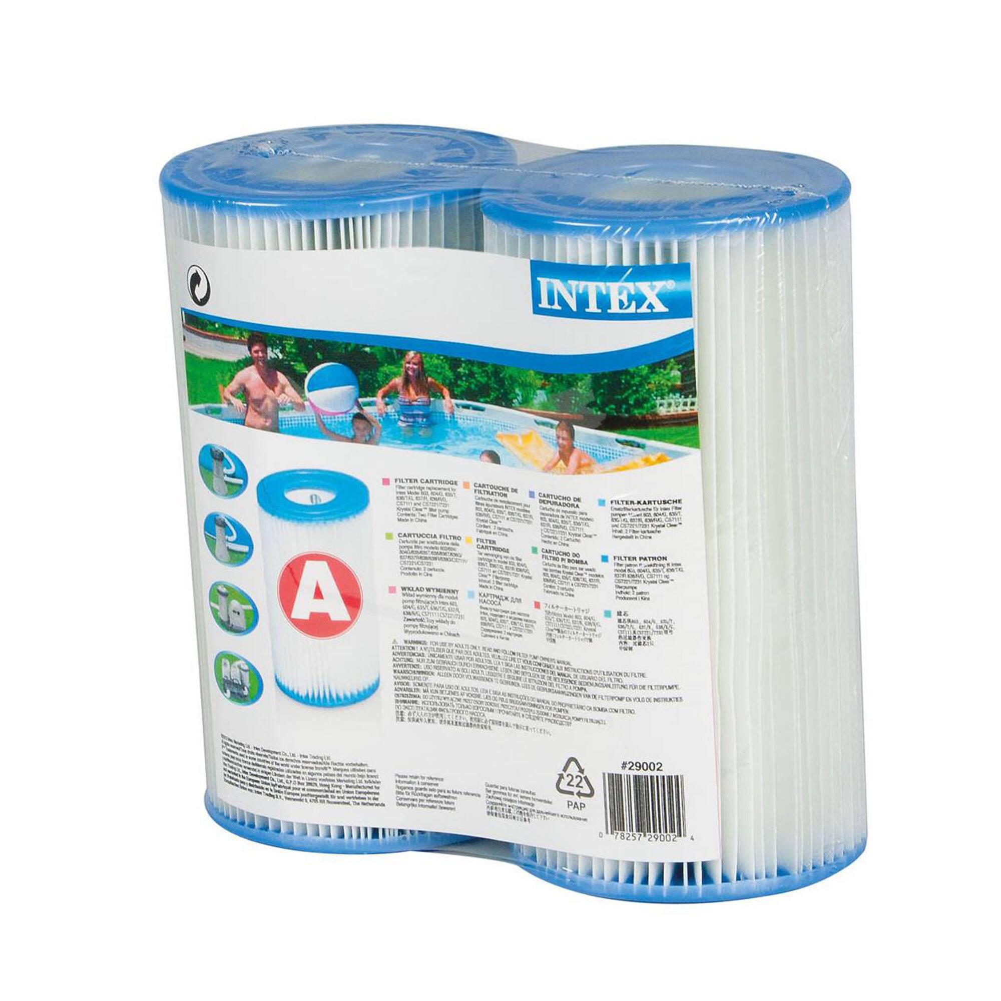 INTEX

FILTER CARTRIDGE
CARTUCHO DE FILTRO
CARTOCCIO FILTRO

A

#29002

PAP

78257 29002 4