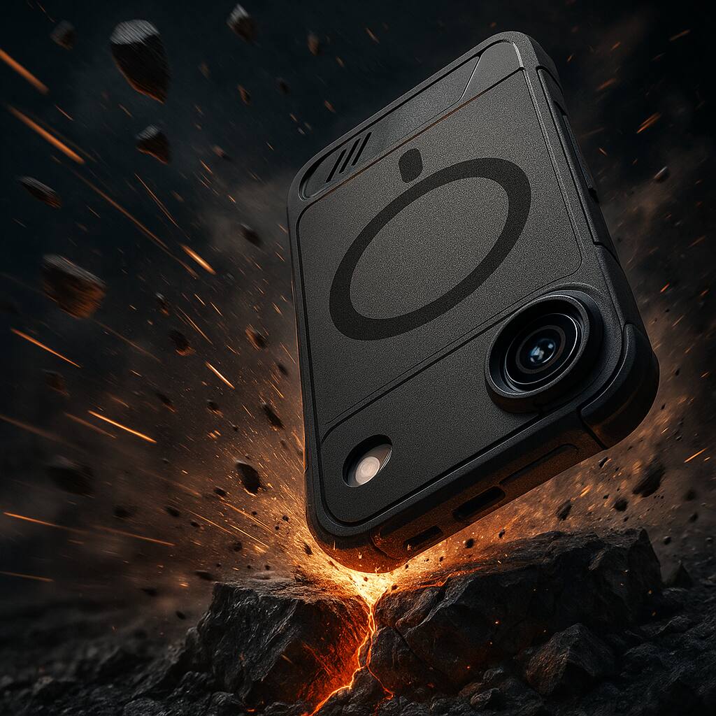 Left. SaharaCase - Apple iPhone Air Kickstand Case | Anti-Slip Grip | Compatible with Magsafe | Shock Absorbing Corners | Venture Series - Black.