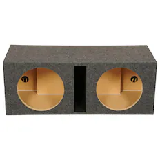 Front. QPower - QPower QBASS Dual 15-Inch Vented MDF Subwoofer Sub Box Enclosure - Charcoal Gray.