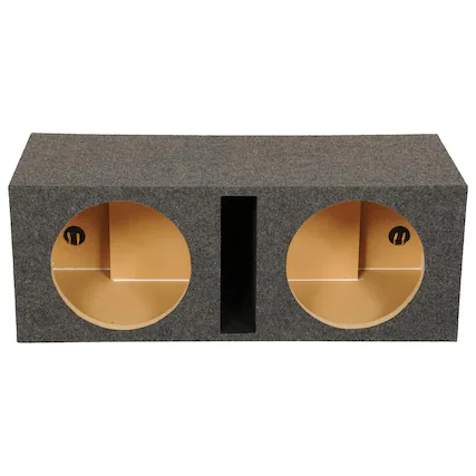 Front. QPower - QPower QBASS Dual 15-Inch Vented MDF Subwoofer Sub Box Enclosure - Charcoal Gray.