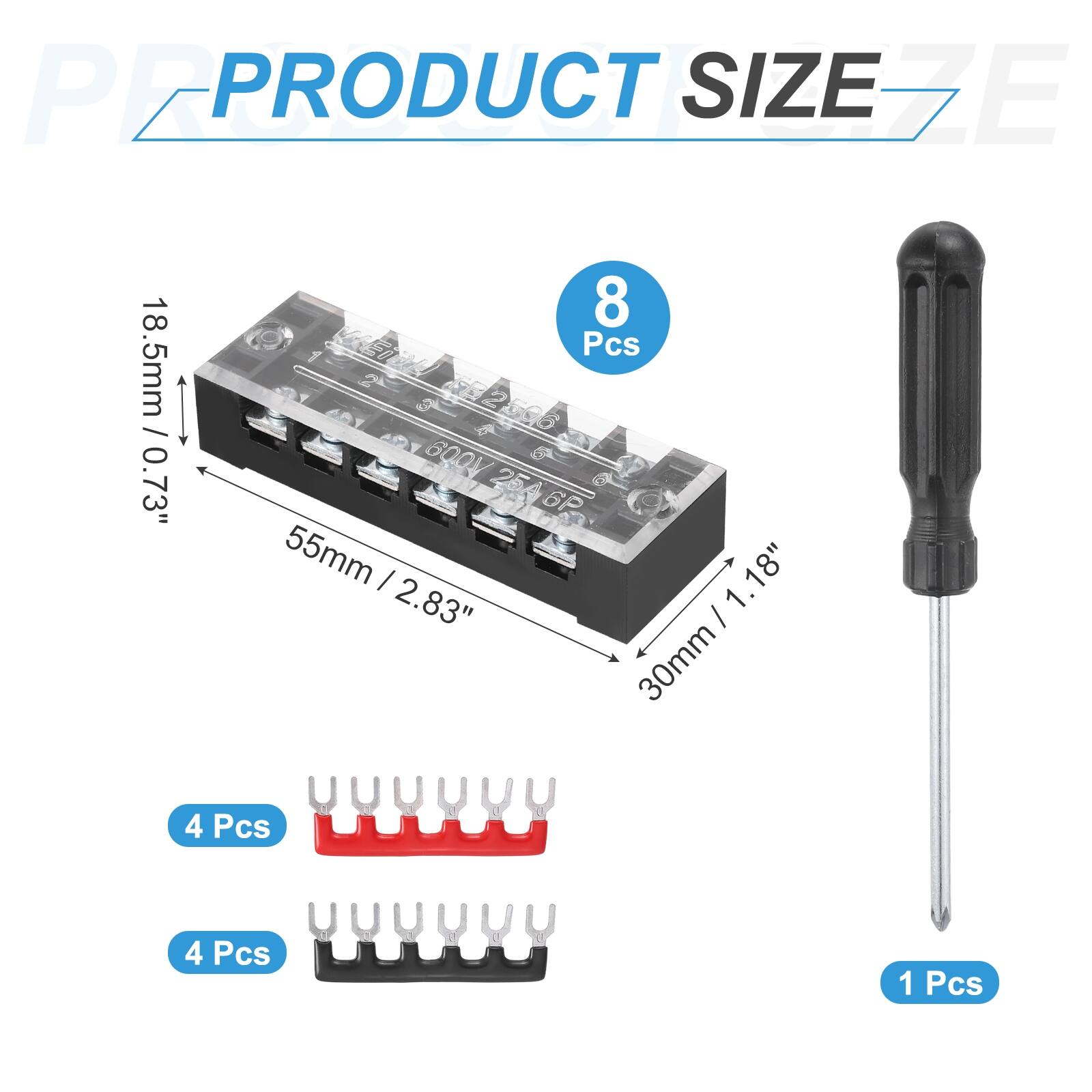 PRODUCT SIZE

8 Pcs

2 8.5mm / 0.73"

3 600V TE2536 25A 6P

55mm / 2.83"

30mm / 1.18"

4 Pcs

4 Pcs

1 Pcs