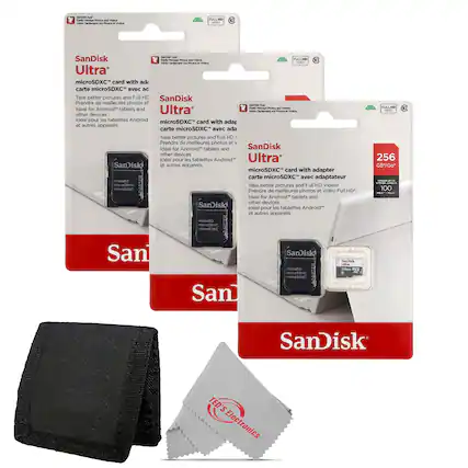 SanDisk Ultra microSDXC card with adapter
Take better pictures and Full HD Video
Ideal for Android tablets and other devices
SanDisk Ultra microSDXC card with adapter
Take better pictures and Full HD Video
Ideal for Android tablets and other devices
SanDisk Ultra microSDXC card with adapter
Take better pictures and Full HD Video
Ideal for Android tablets and other devices
256 GB/Go
SanDisk