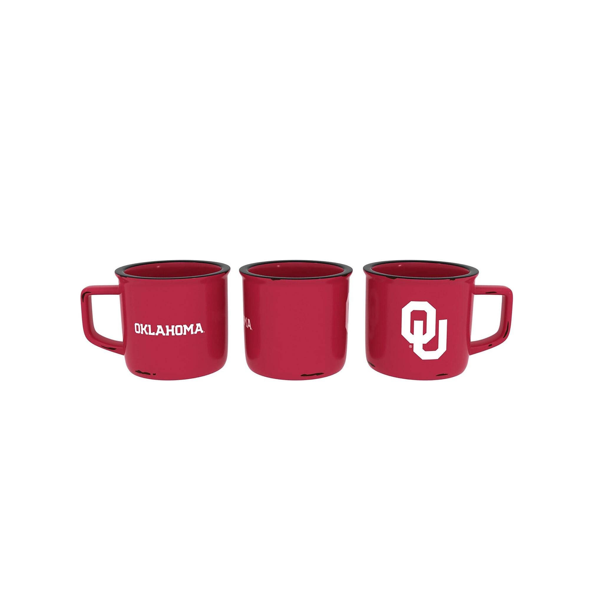 Alt View 1. Evergreen Enterprises - Oklahoma Sooners 14oz. Ceramic Camp Cup with Gift Box - Multicolor.
