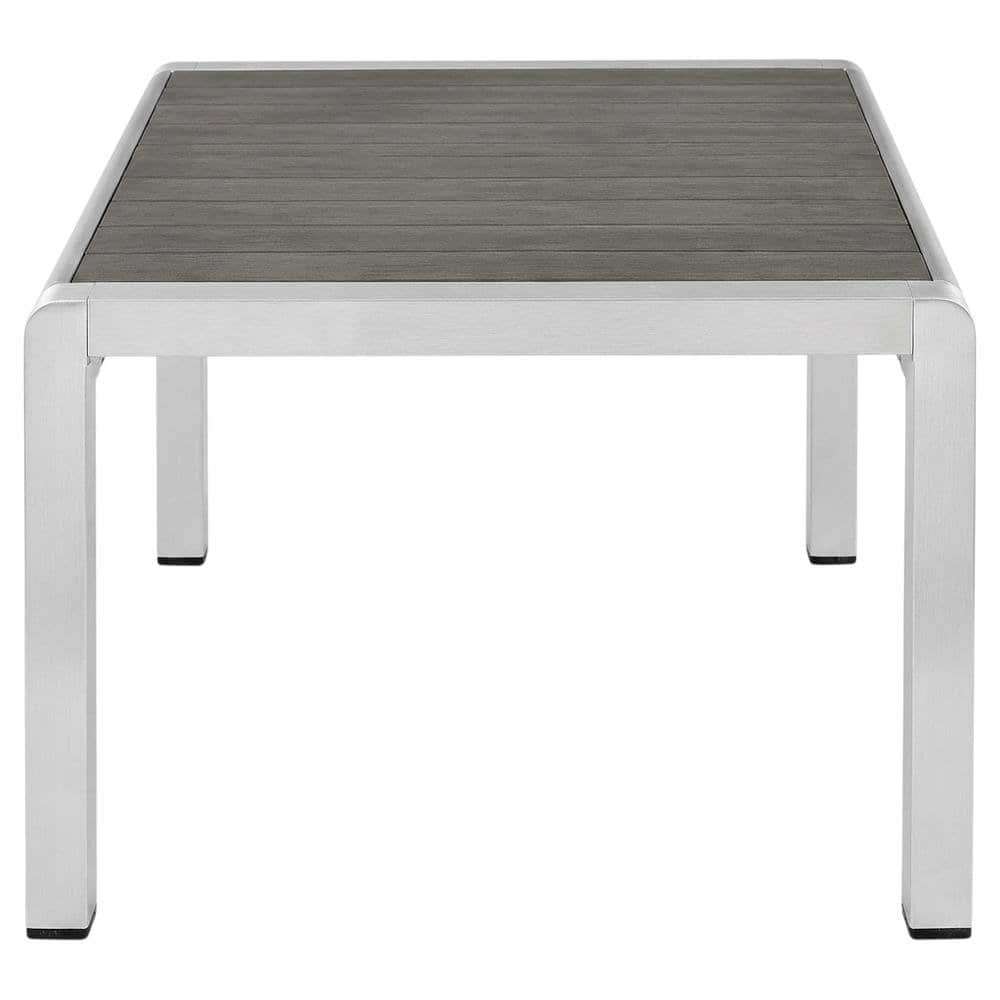 Outdoor Escape - Aluminum Outdoor Coffee Table With Modern Design And Sturdy Base - Gray