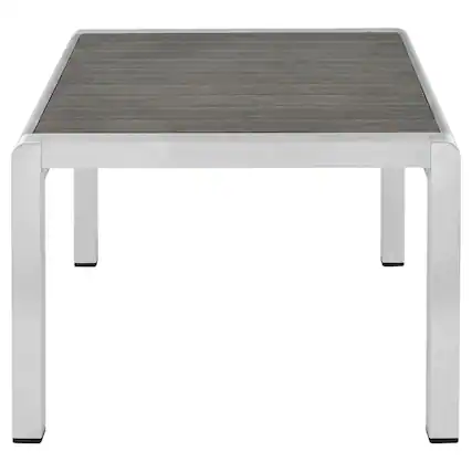 Front. Outdoor Escape - Aluminum Outdoor Coffee Table With Modern Design And Sturdy Base - Gray.