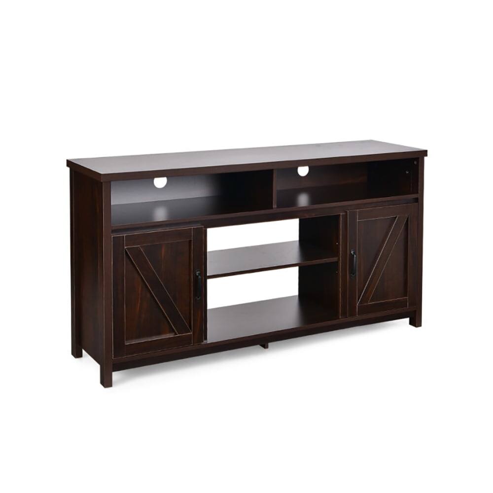 Angle. Kadyn - Entertainment Centers,TV Stands,59 Inch TV Stand Media Center Console Cabinet with Barn Door for TV's 65 Inch-Brown - Brown.