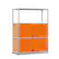 Alt View 2. Malletson - 3 Tier Modular Metal Sideboard Storage Cabinet, Modern Grid-Style, for Dining Room, Living Room or Office - Orange.