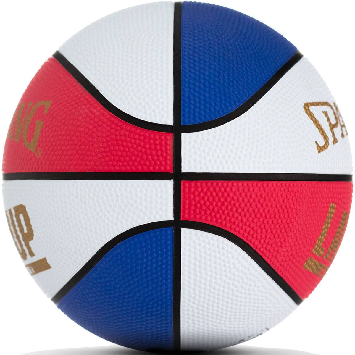 Alt View 2. Spalding - Spalding 22" Lay-Up Mini Rubber Outdoor Basketball - Red/White/Blue - Red/White/Blue.