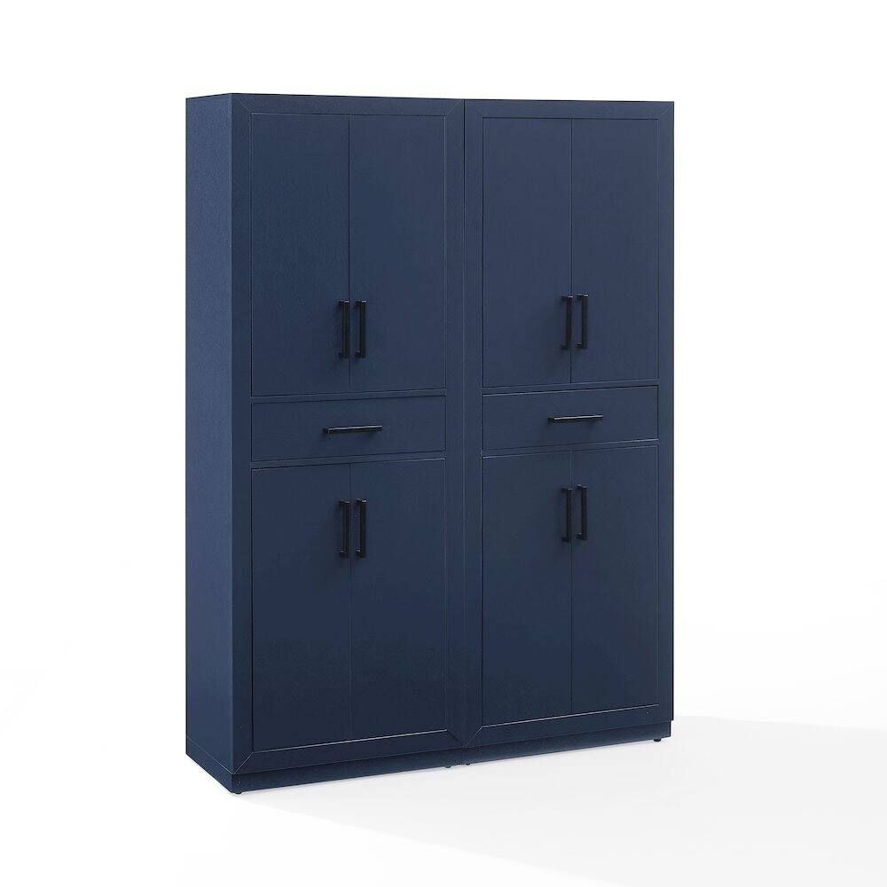 Alt View 2. Crosley Furniture - Isla 2-Piece Kitchen Storage Pantry Set - 2 Pantries - Navy.