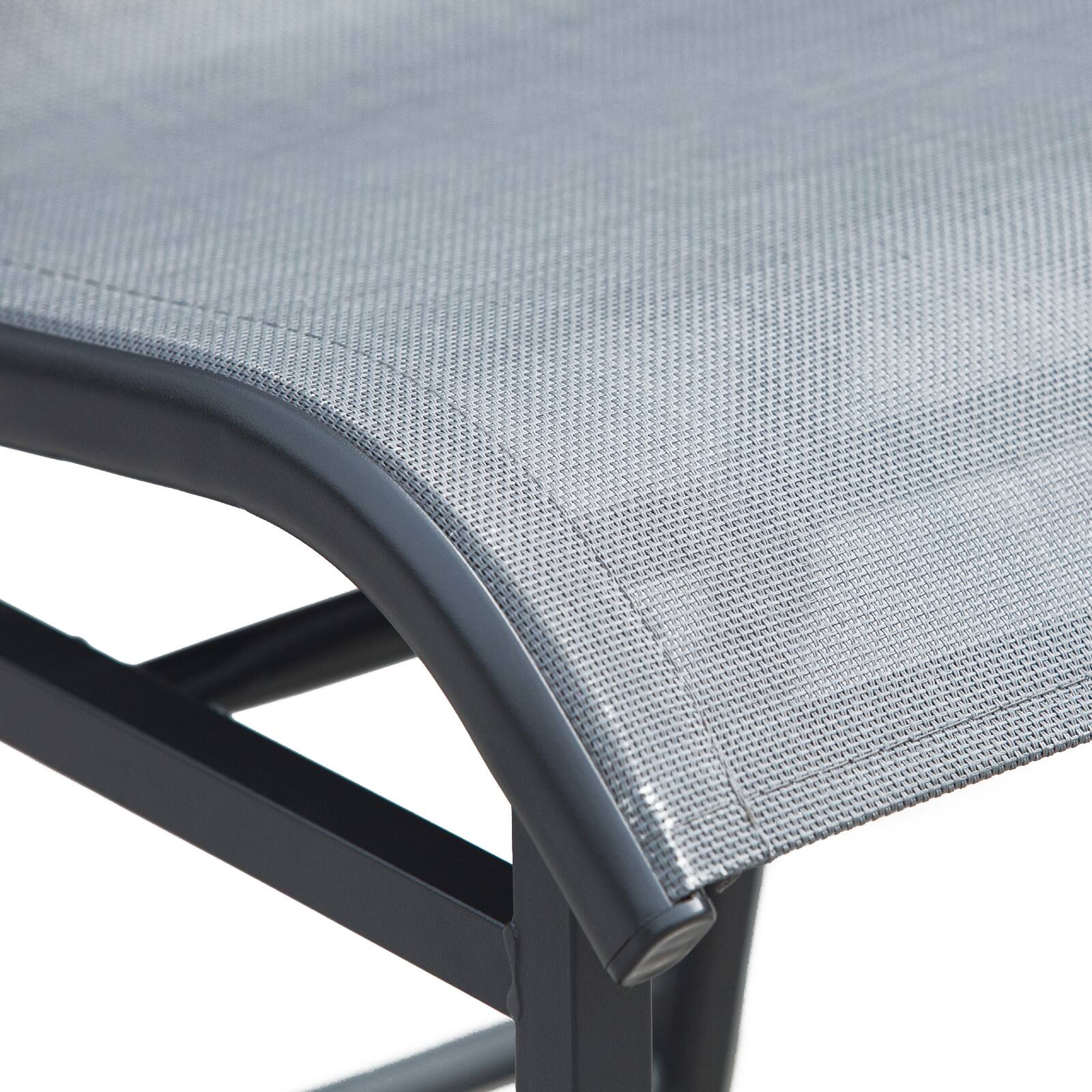 Alt View 5. Outsunny - 3 Piece Bar Height Outdoor Bistro Set for 2, Round Patio Pub Table 2 Bar Chairs with Comfortable Design & Strong Build - Charcoal Gray.