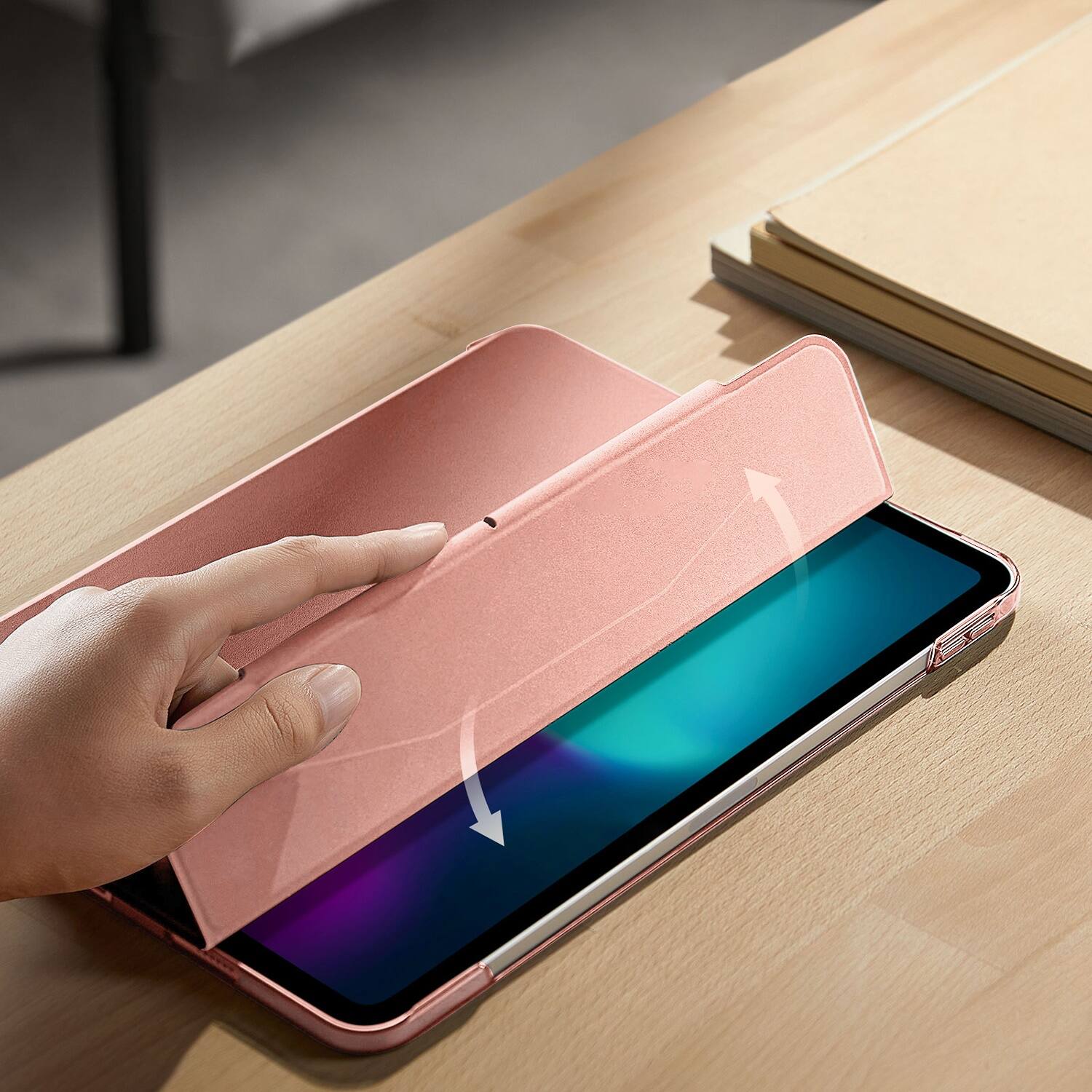 Alt View 15. SaharaCase - Venture Series Tri-Fold Folio Case for Apple iPad Pro (M4 2024/M5 2025) 11" - Desert Rose.