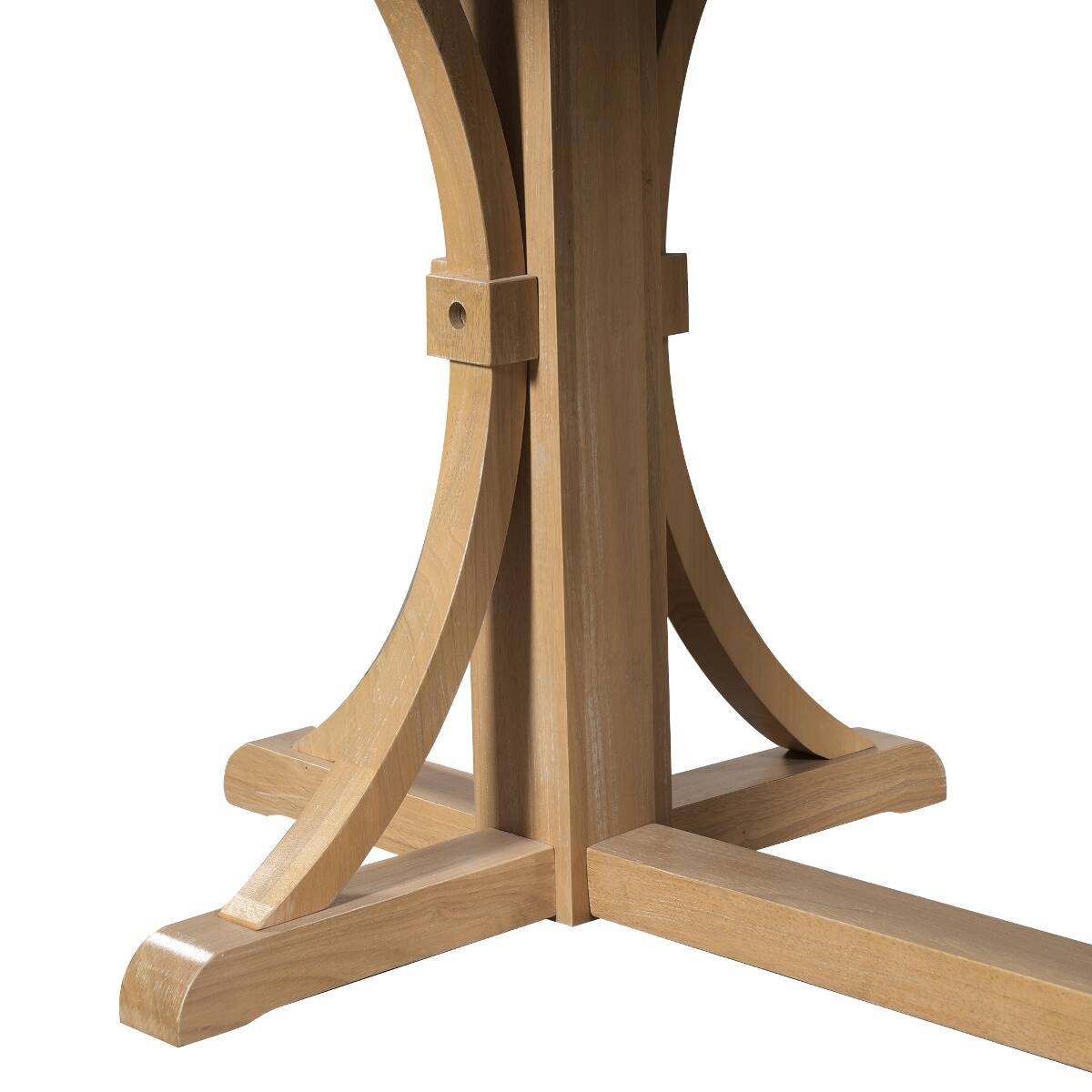 Alt View 7. Loheer - Loheer 60 inch dining table Rustic Farmhouse Dining Table for 6 with Trestle Base and Oak Finish - Natural Wood Wash.
