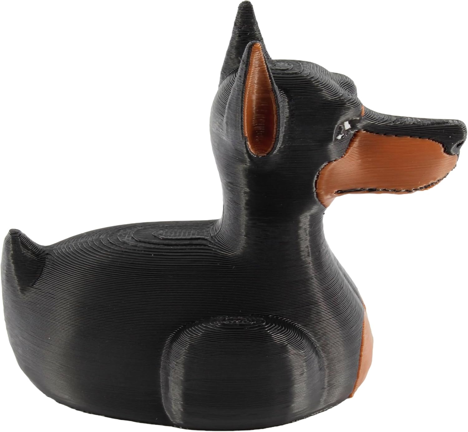Back. JuzToys - Doberman Duck Figurine, 4x4 Ducking, Fun Car Dashboard Accessory, Unique Dog Figure Gifts, Ducks for Cars by PowerTRC - Black|Brown.