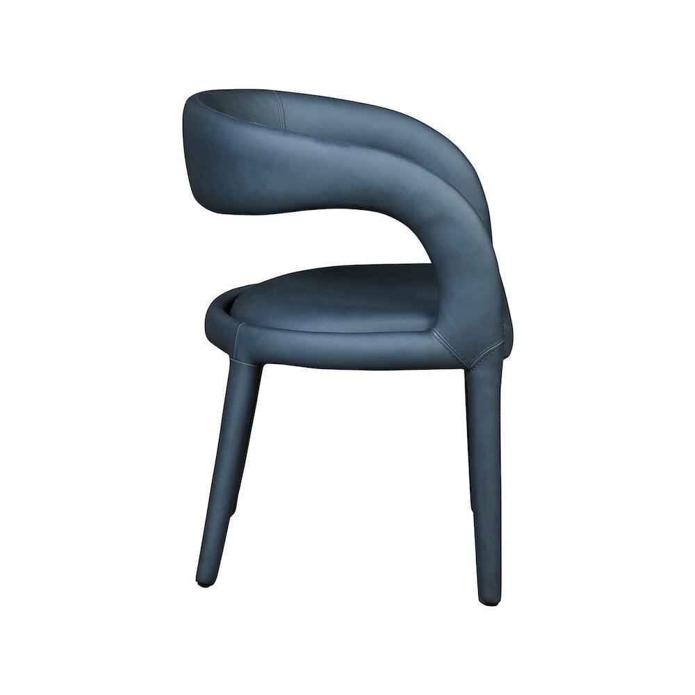 Alt View 4. Meridian Furniture - Sylvester Navy Vegan Leather Dining Chair - Blue.