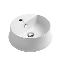 Whitehaus - Britannia Round Above Mount Basin with Single Faucet Hole Drill - White