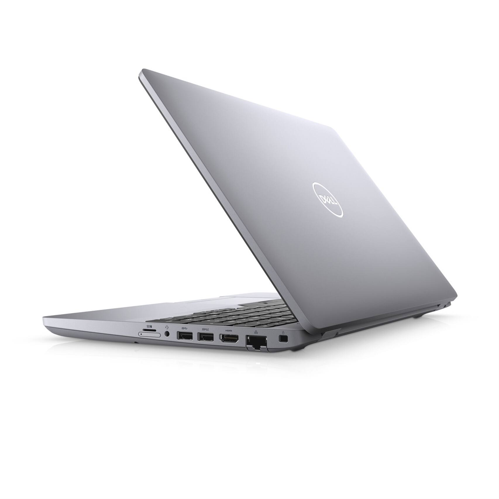 Left. Dell - Latitude 5501 15.6" 16GB 512GB SSD Core™ i7-9850H 2.6GHz WIN11P, Titan - Gray.