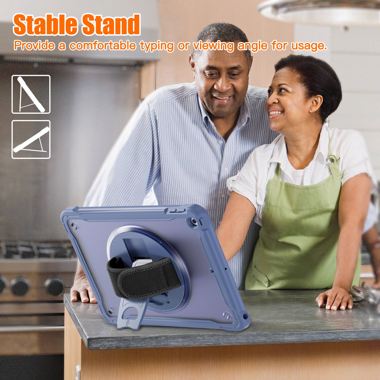 Stable Stand  
Provide a comfortable typing or viewing angle for usage.
