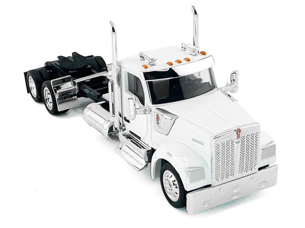 Alt View 3. HO Logistics Replicas - Kenworth W990 2-Axel Day Cab White 1/87 (HO) Scale Plastic Model Car by HO Logistics.