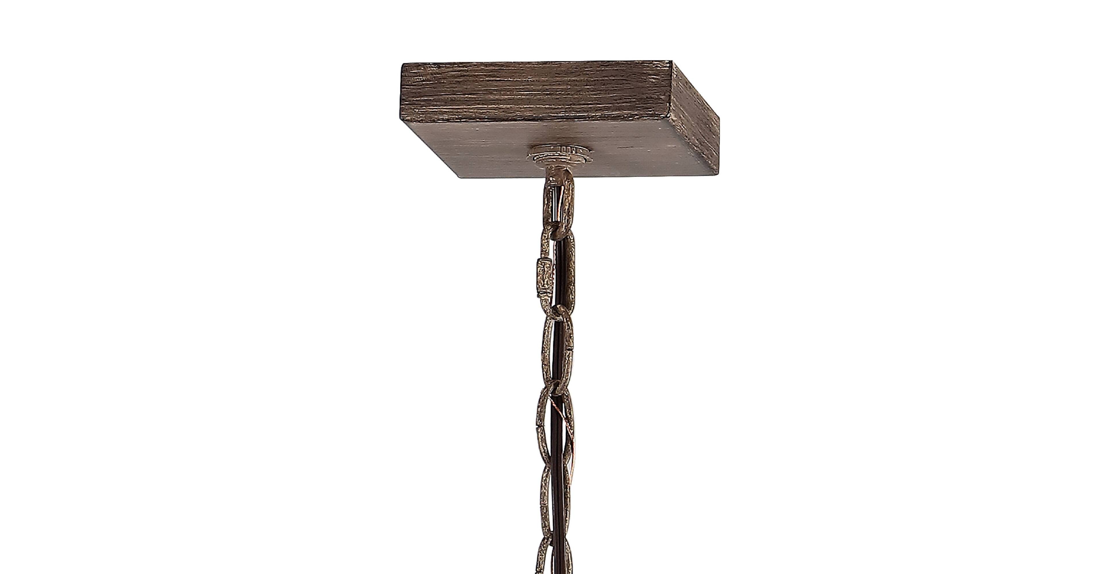 Alt View 5. Jonathan Y - Magnolia 16.2" 6-Light Adjustable Iron Rustic Farmhouse LED Pendant, Brown - Brown.