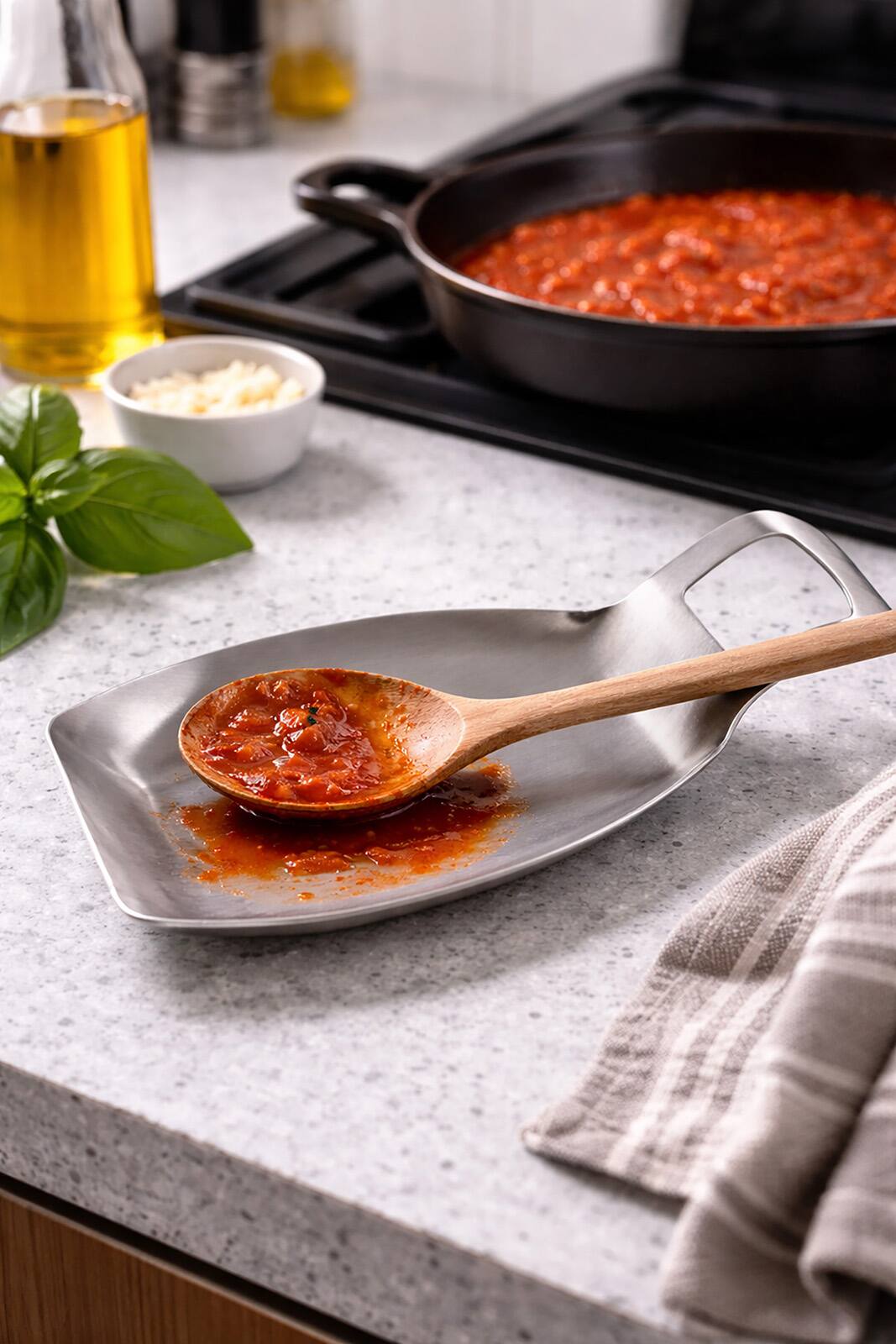Alt View 2. Norpro - Stainless Steel Jumbo Spoon Rest - Silver.