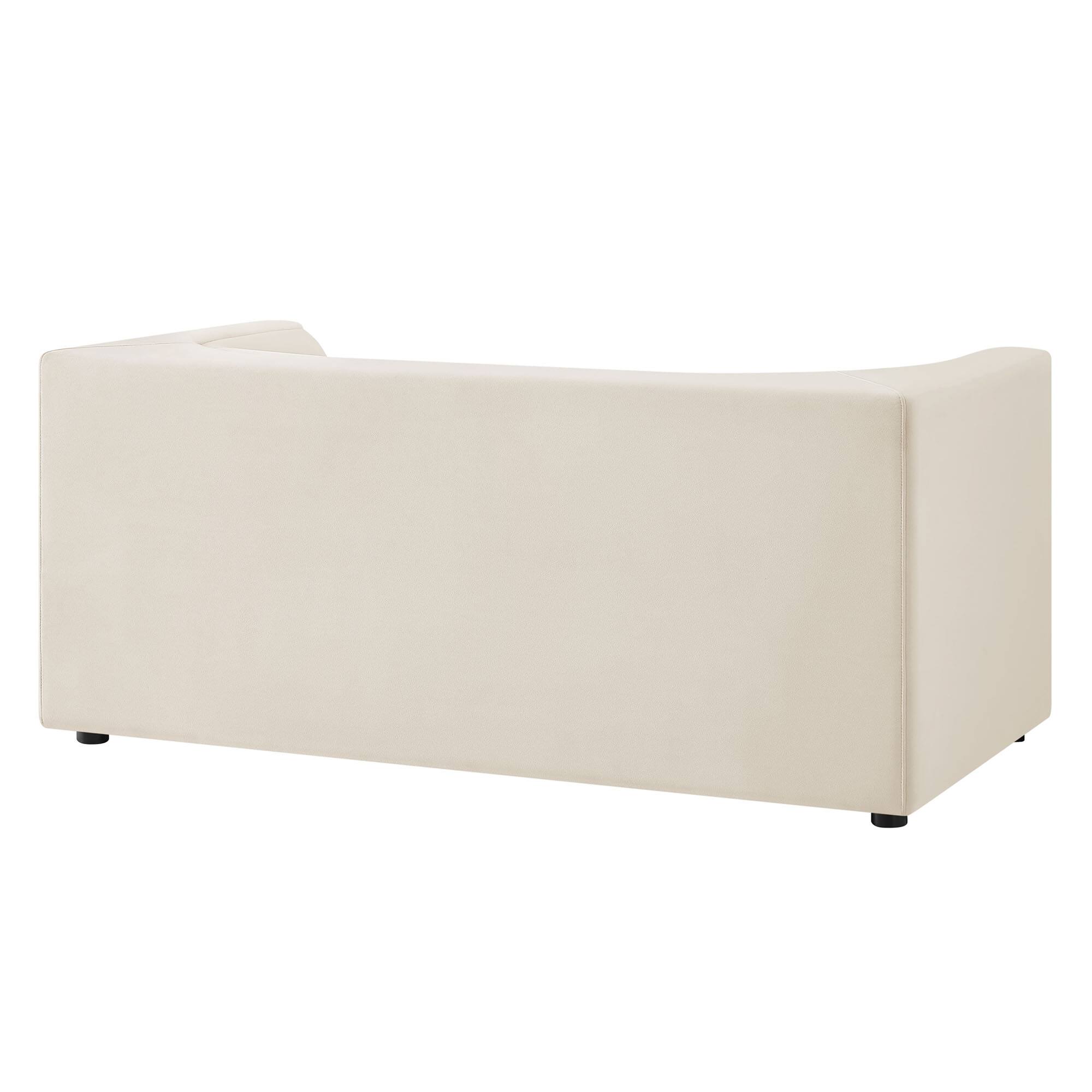 Alt View 4. Modway - Hilda 67" Curved Back Performance Velvet Loveseat by Modway - Alabaster.