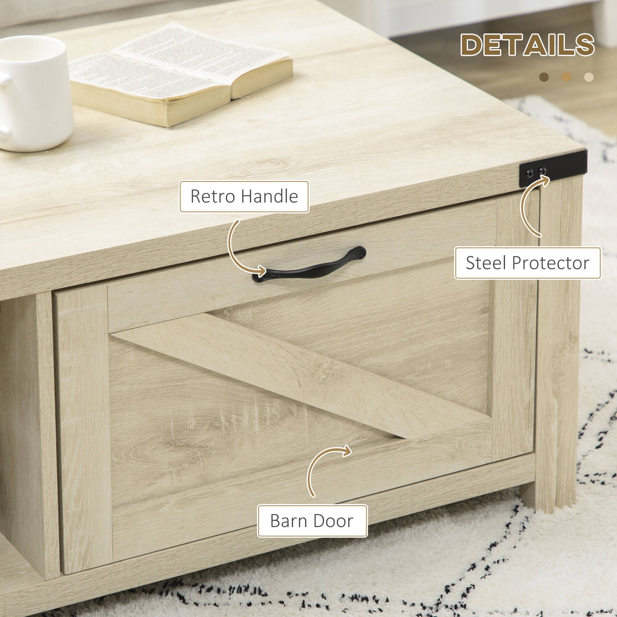 DETAILS

- Retro Handle
- Steel Protector
- Barn Door