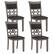 Front. Costway - Upholstered Dining Chair Set of 4 Armless Chair with Padded Backrest & Seat - Cappuccino, Black.