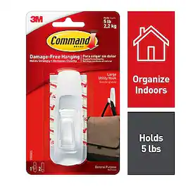 Command - Large Utility Hook, 5 lb - White