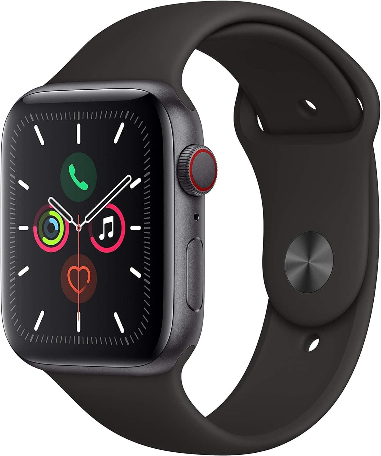 Front. Apple - Refurbished Watch Series 5 Aluminum 44mm A2093 (GPS Only, No Cellular) - Space Gray.