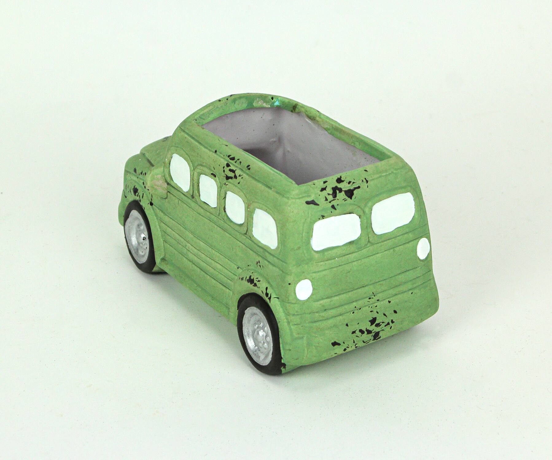 Alt View 2. A & B Home - Distressed Green Finish Travel Camper Ceramic Planter Succulent Pot Garden Decor - Green.