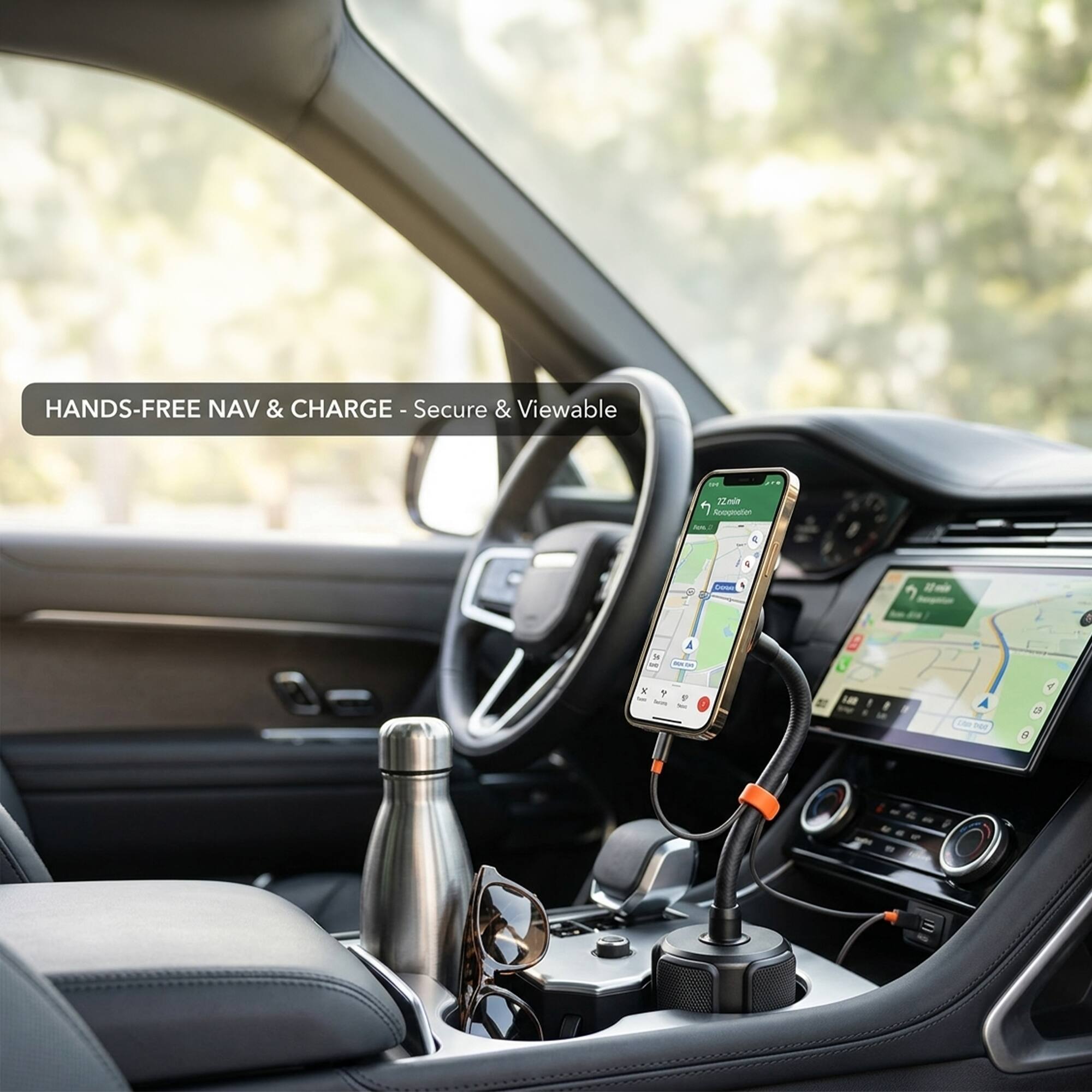 HANDS-FREE NAV & CHARGE - Secure & Viewable