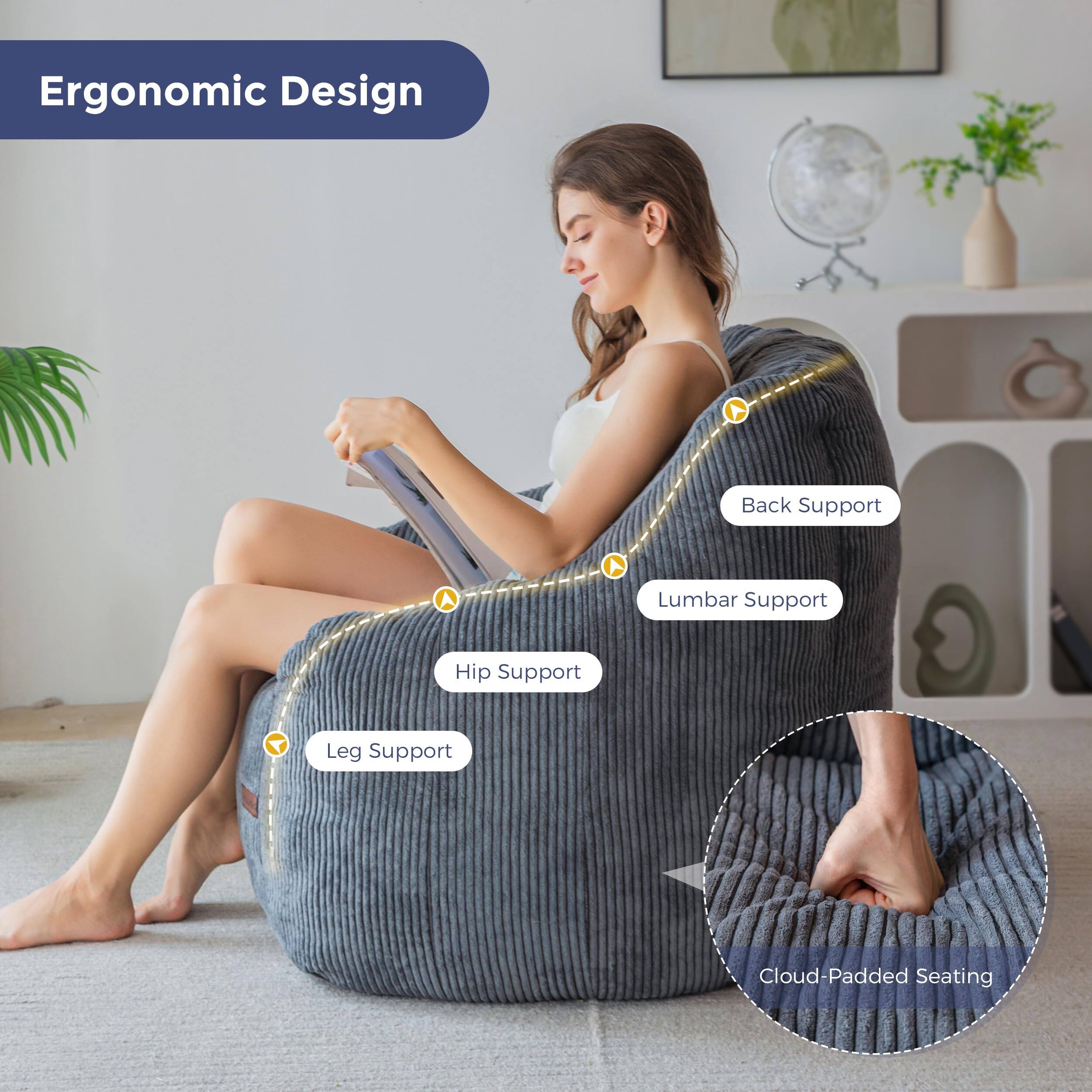 Ergonomic Design

- Back Support
- Lumbar Support
- Hip Support
- Leg Support
- Cloud-Padded Seating