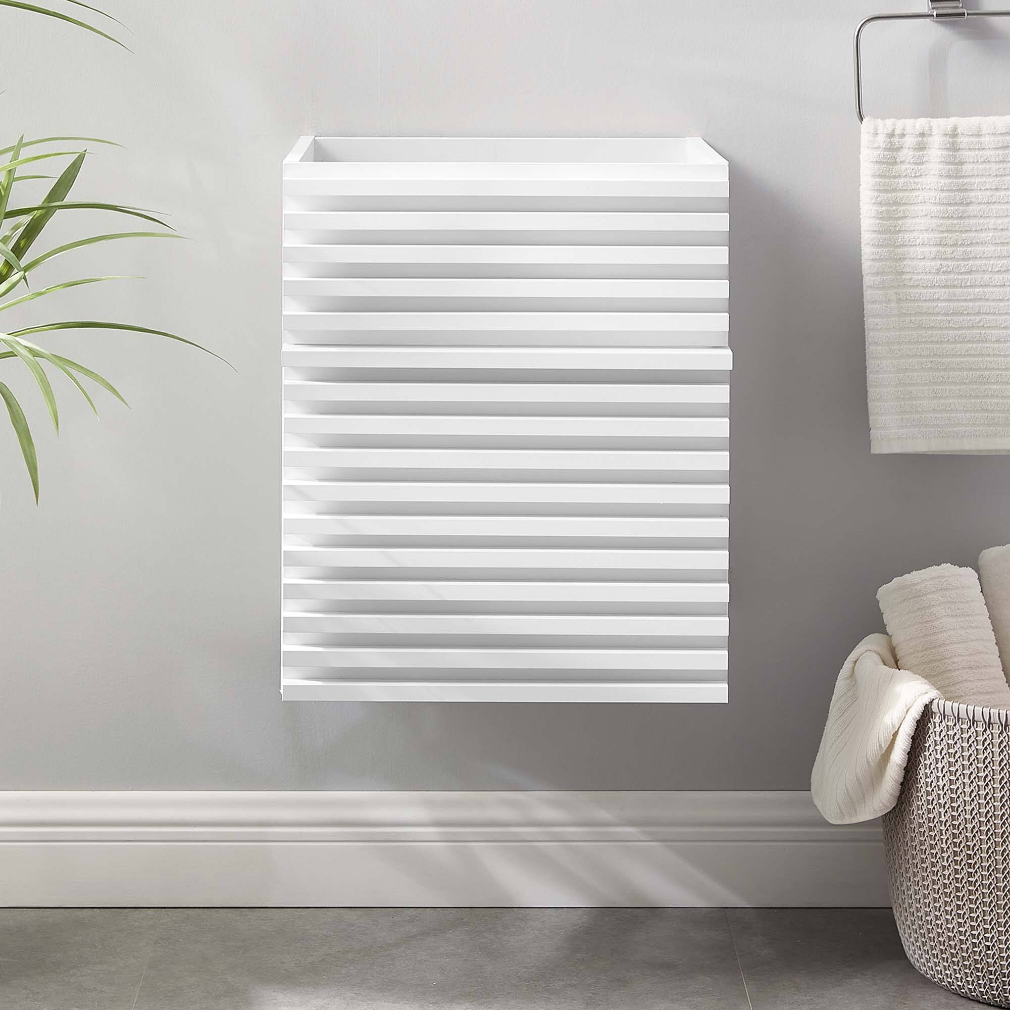 Front. Modway - Render Wall-Mount Bathroom Cabinet Basin Not Included - White.