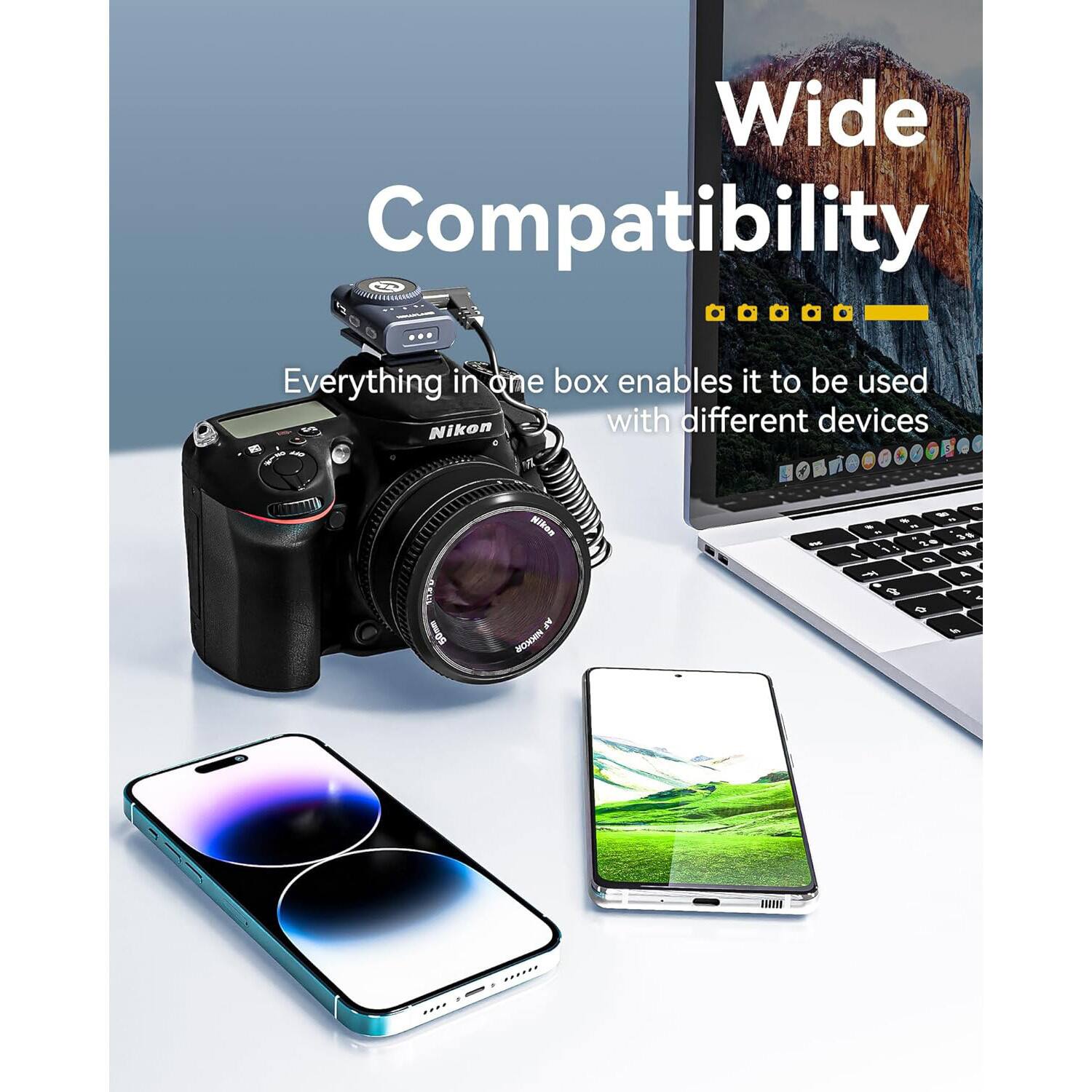 Wide Compatibility  
Everything in one box enables it to be used with different devices