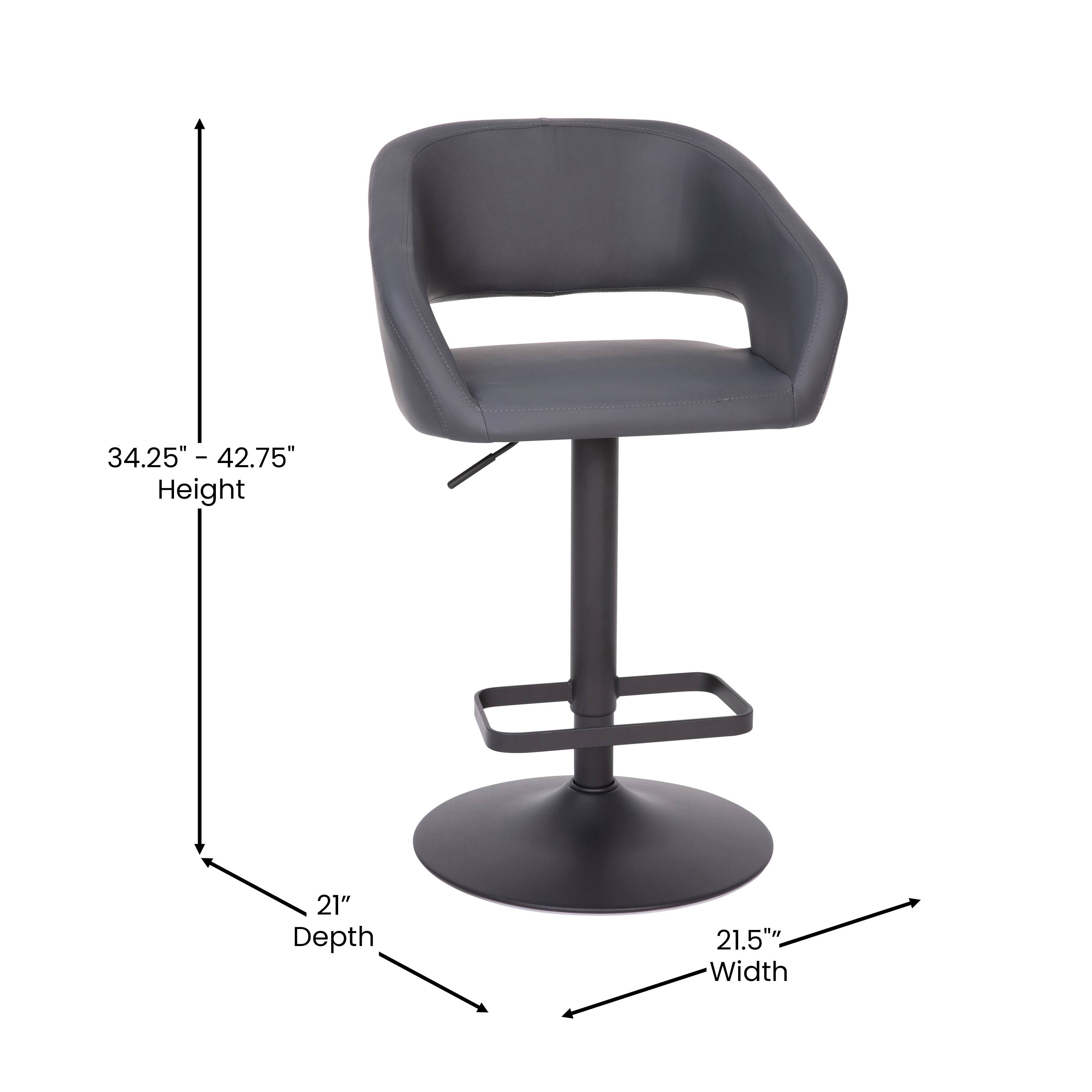34.25" - 42.75" Height  
21" Depth  
21.5" Width