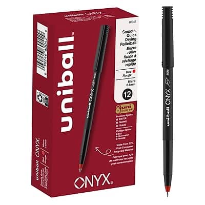 Uni - uni-ball Onyx Rollerball Pen, Micro Point, 0.5mm, Red Ink, Dozen (60042) price history on PriceWatchPro