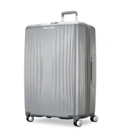 Front. Samsonite - Opto 3 Large Suitcase - Arctic Silver.