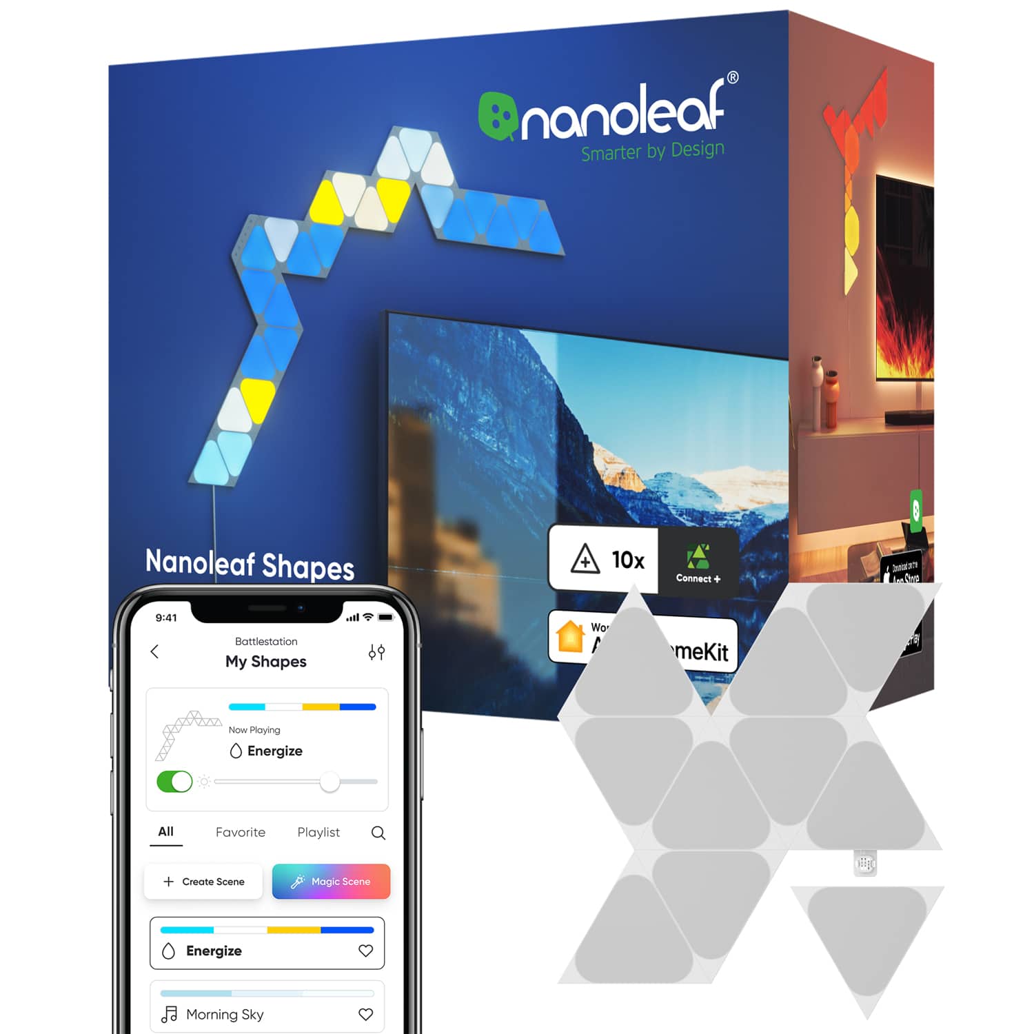 Nanoleaf - Shapes Mini Triangles Expansion Pack (10 Panels) - Multicolor - Alt_View_Zoom_22