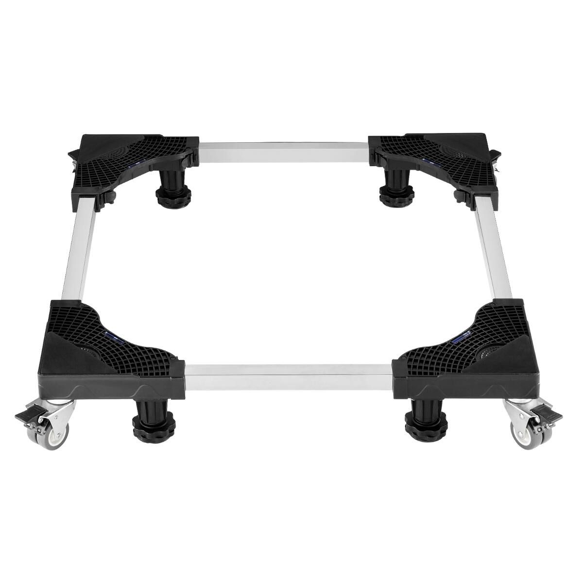Back. Ropilly - Ropilly Adjustable Fridge Stand Steel Appliance Dolly with Locking Wheels for Washer Refrigerator - Black.